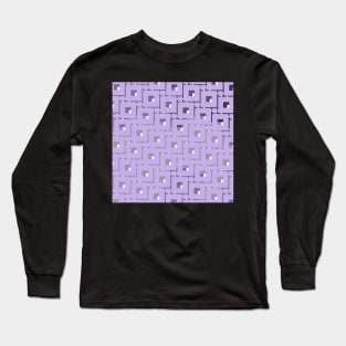 toned rectangular with centre square linear repetitive pattern - background Long Sleeve T-Shirt